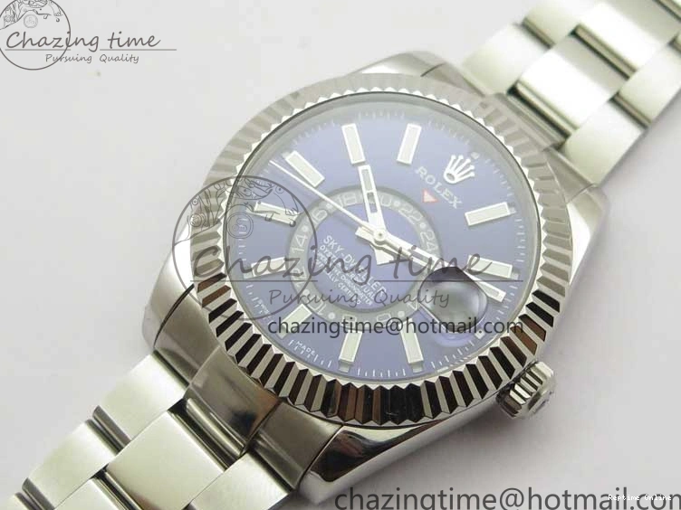 0413 Sky-Dweller 326934 SS AIF Blue Dial on SS Bracelet A23J to RelaxedFit 2787